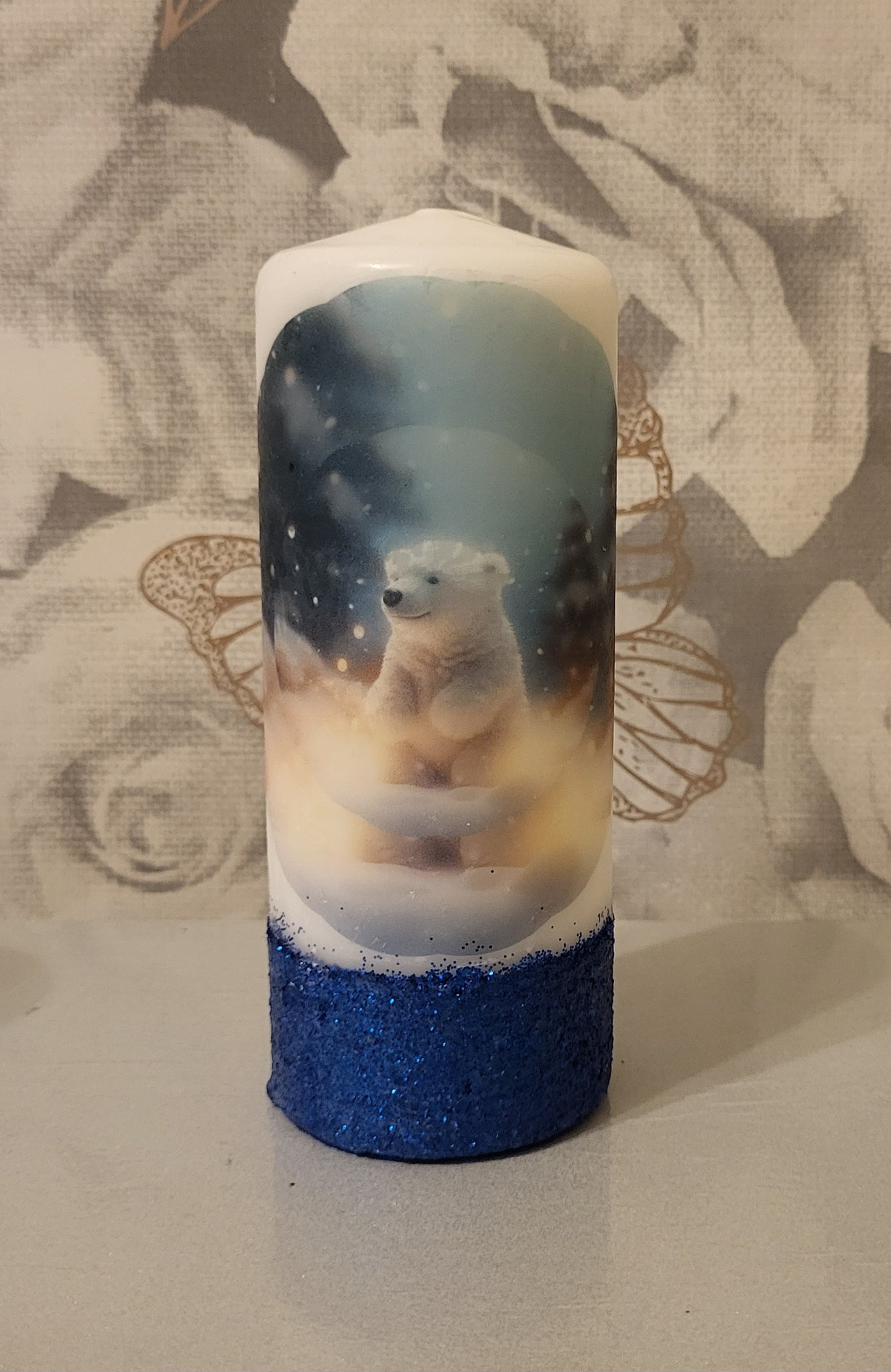 Polar Bear Christmas Candle