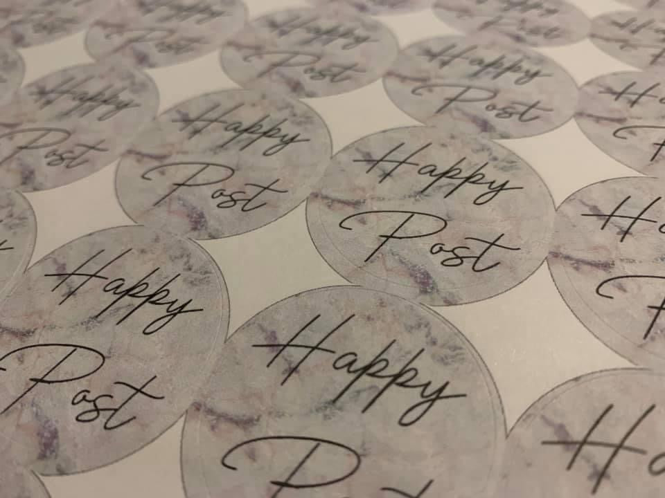 Marble Happy Post Stickers